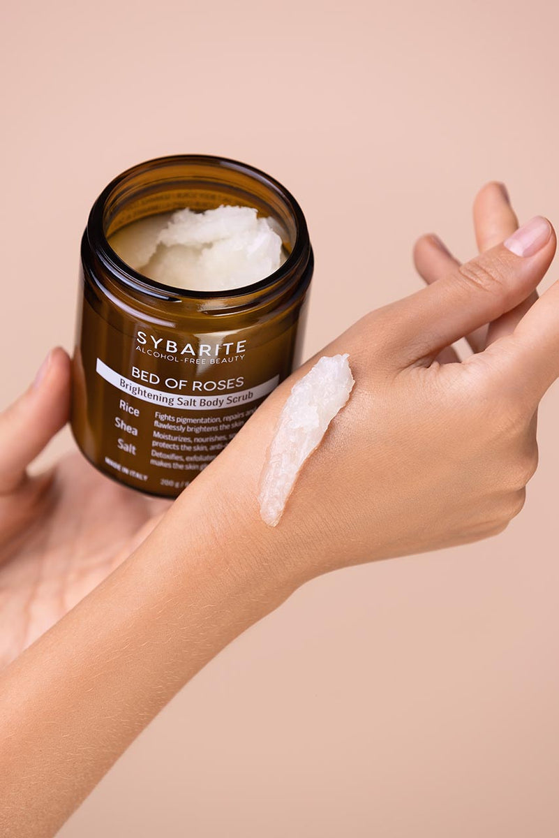 BED OF ROSES BRIGHTENING SALT BODY SCRUB USA MAISON SYBARITE